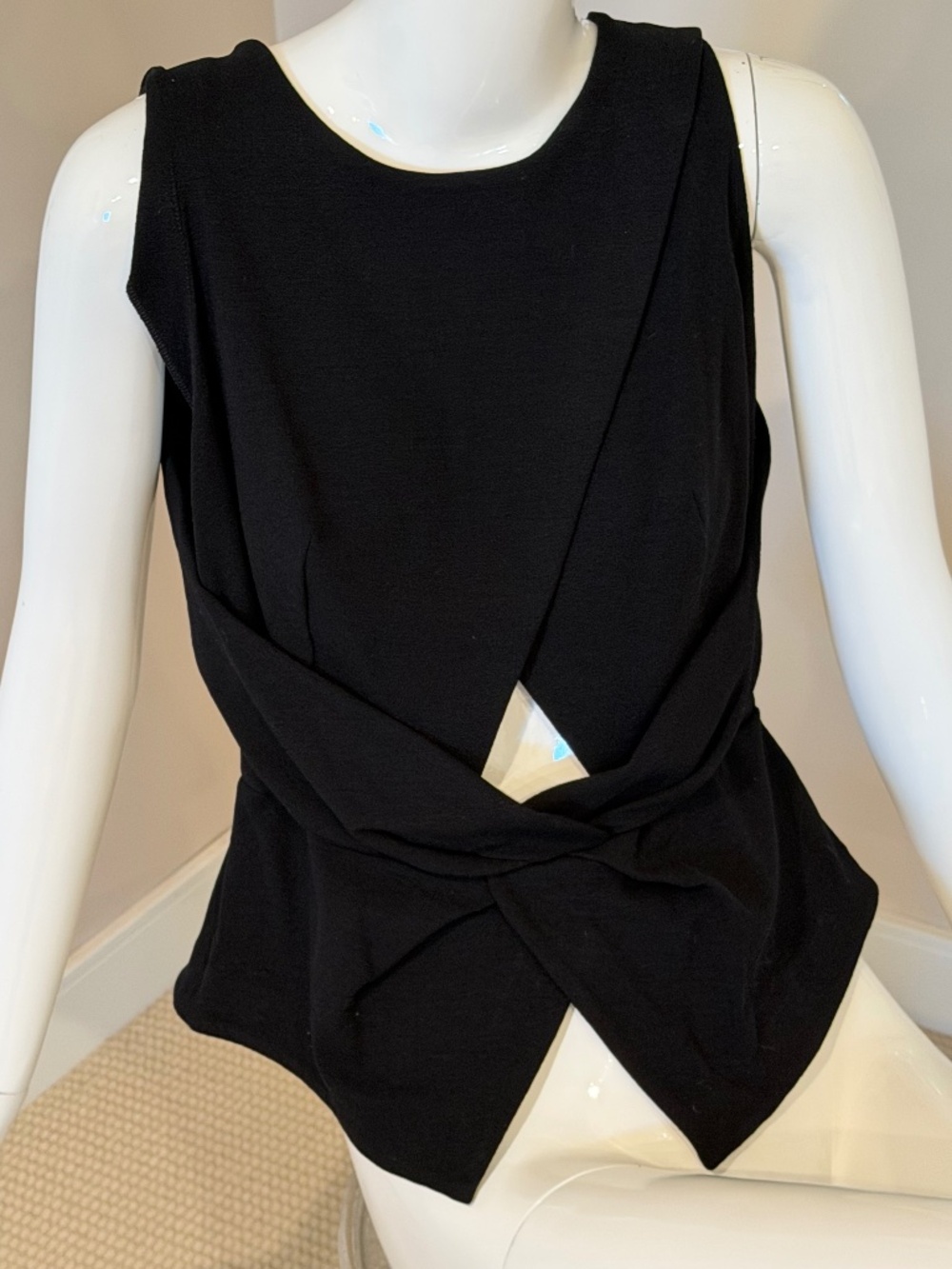 DION LEE DESIGNER Black twist-front top blouse shirt tank Size 10 US / 14 AUS